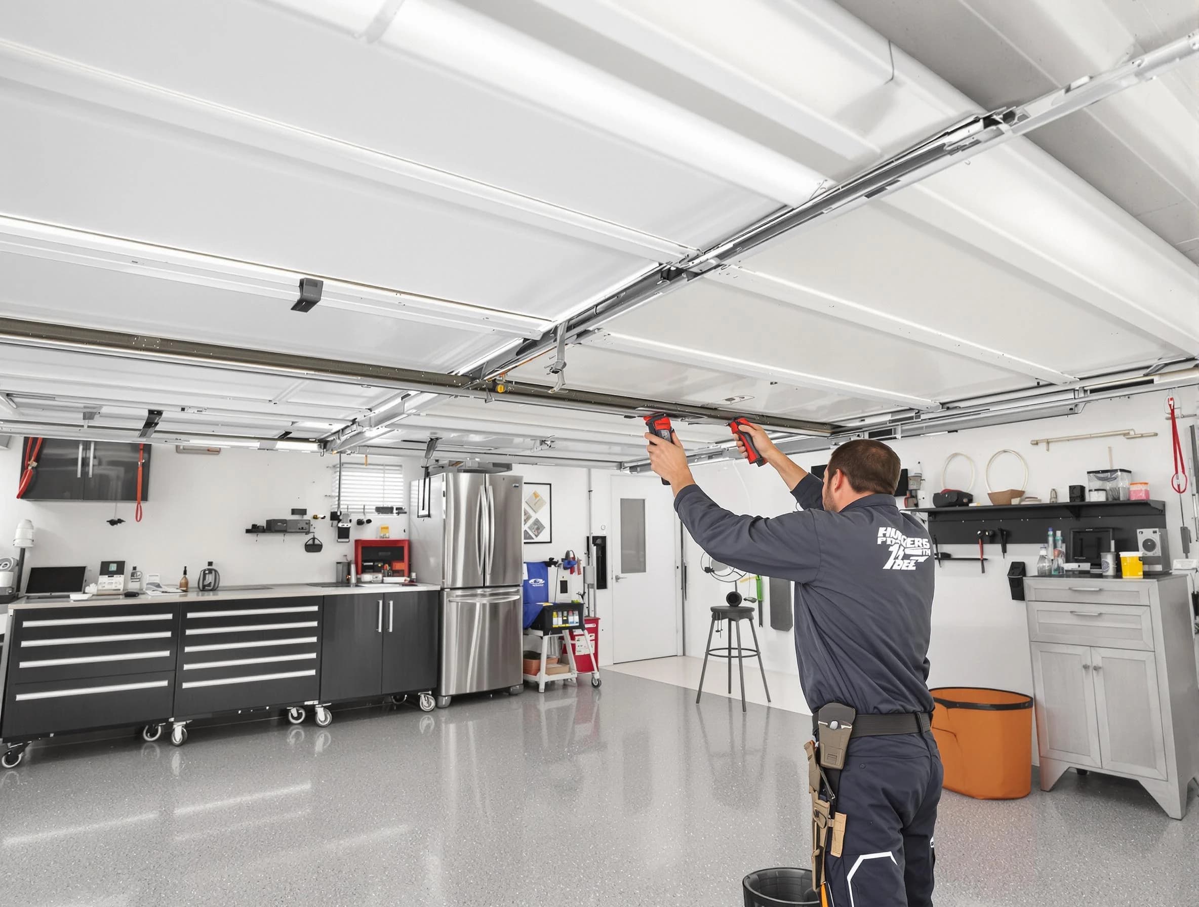Overhead garage door repair service by Randolph Garage Door Repair in Randolph