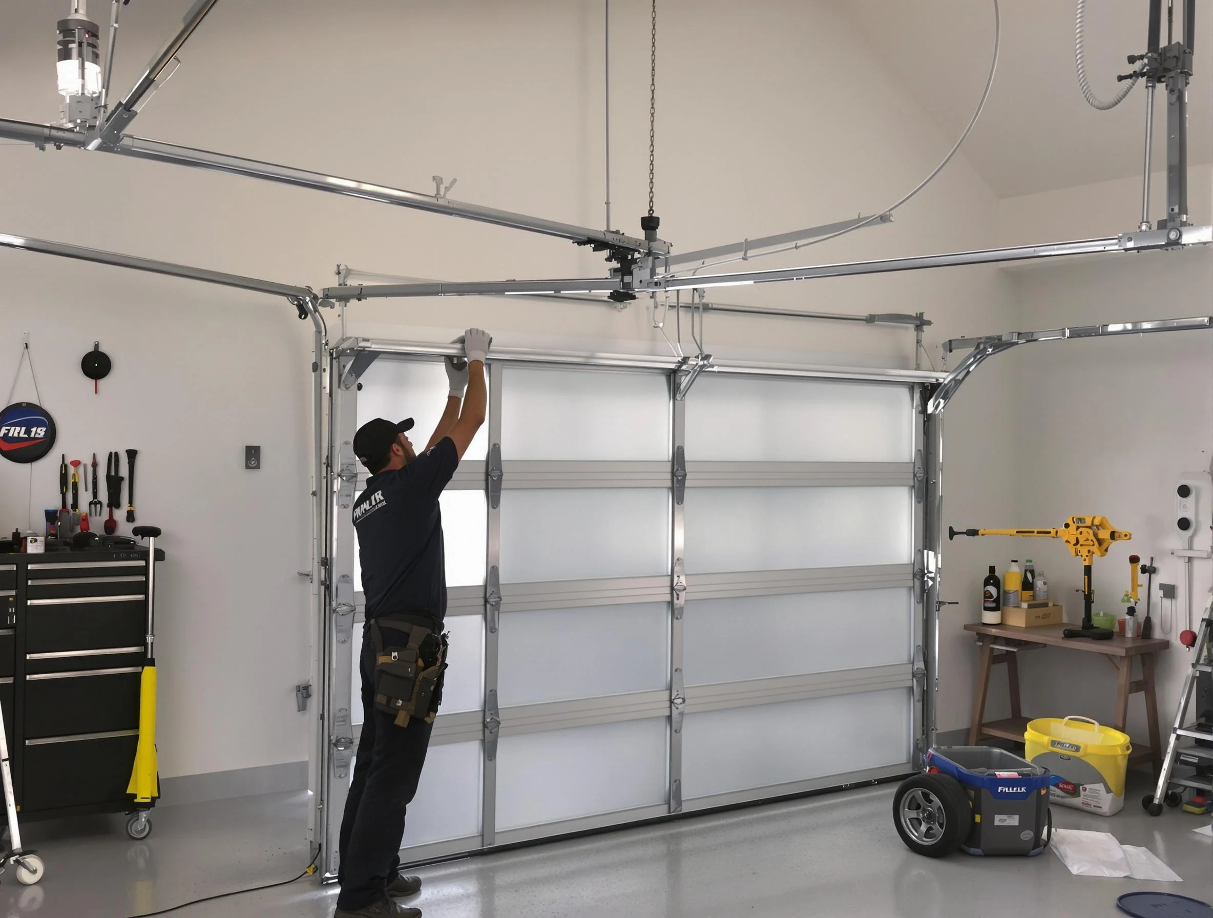Randolph Garage Door Repair certified team performing precision garage door installation in Randolph