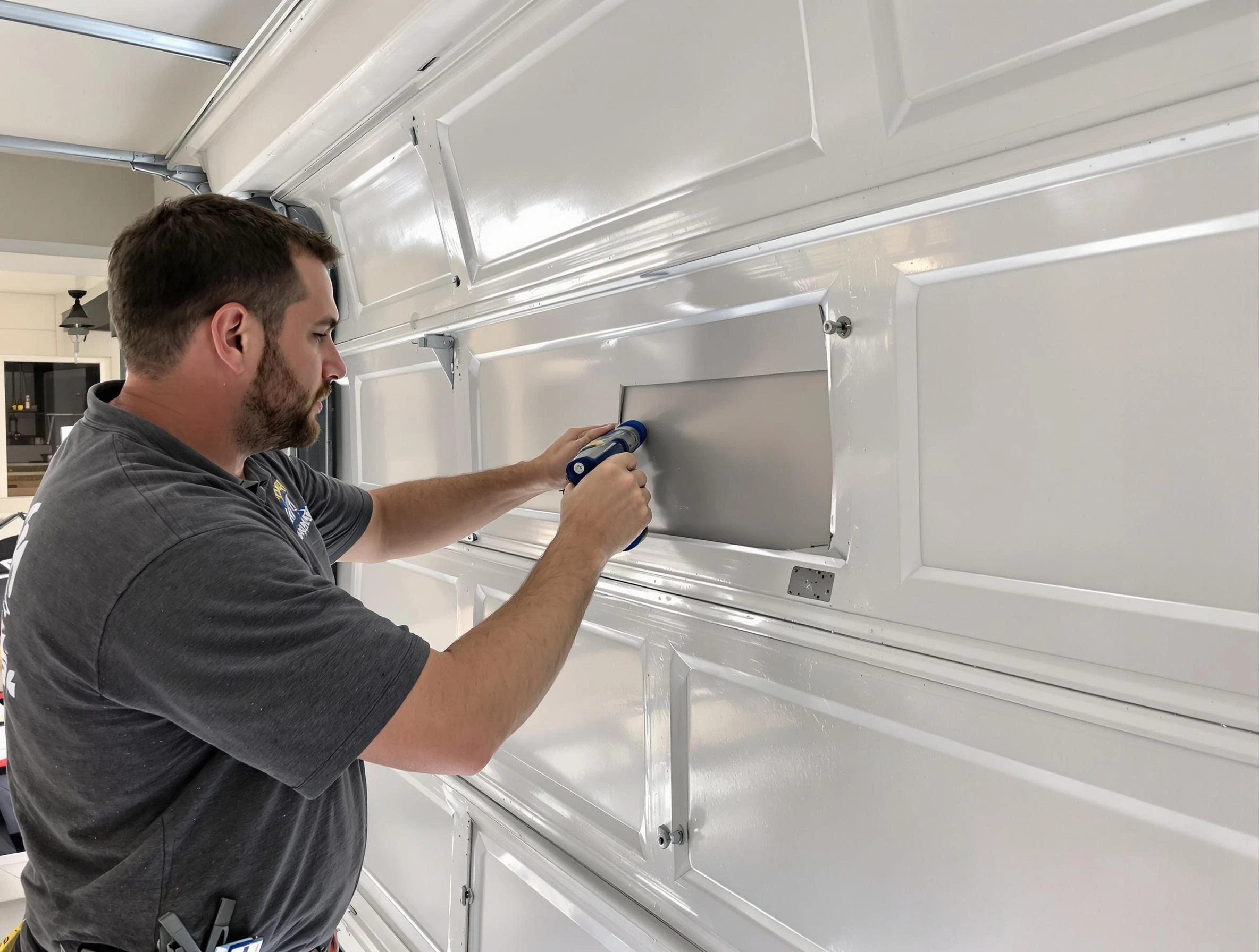 Garage door panel repair by Randolph Garage Door Repair in Randolph