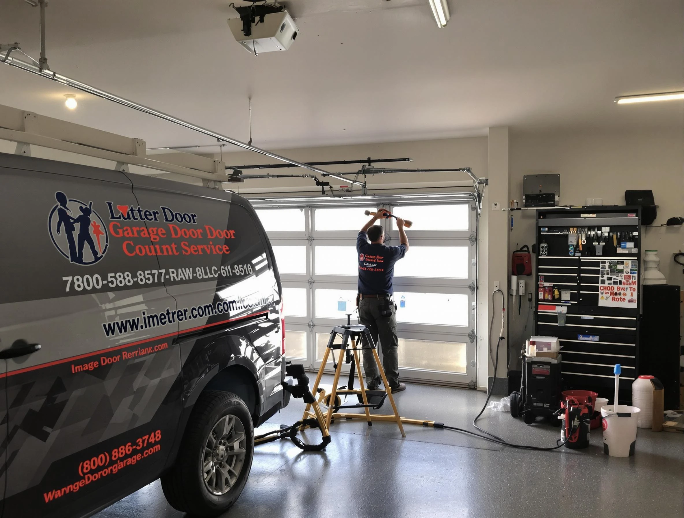 Randolph Garage Door Repair rapid response team performing same-day repair in Randolph