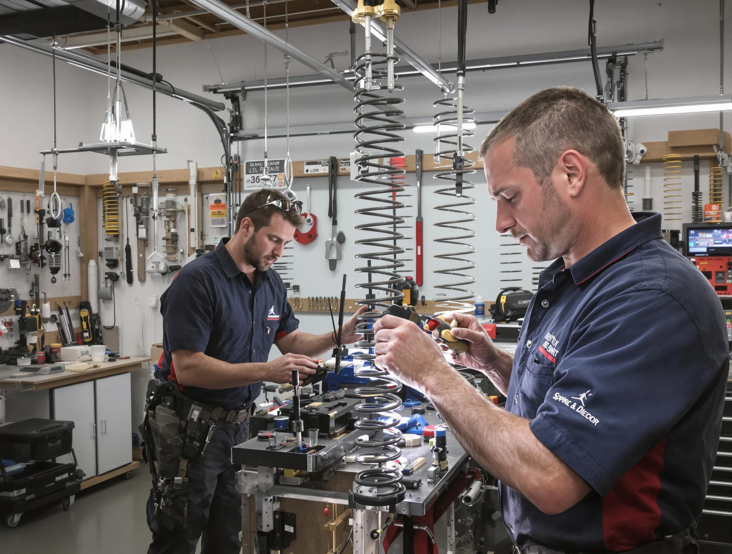 Garage door spring repair service by Randolph Garage Door Repair in Randolph
